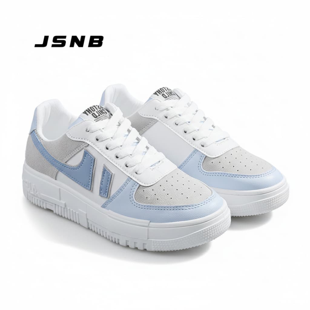 JSNB ส่งฟรี รองเท้าผ้าใบแฟชั่น พร้อมส่ง รองเท้าผ้าใบแนวสตรีท มินิมอล พื้นหนานุ่ม น้ําหนักเบา [LN1818]