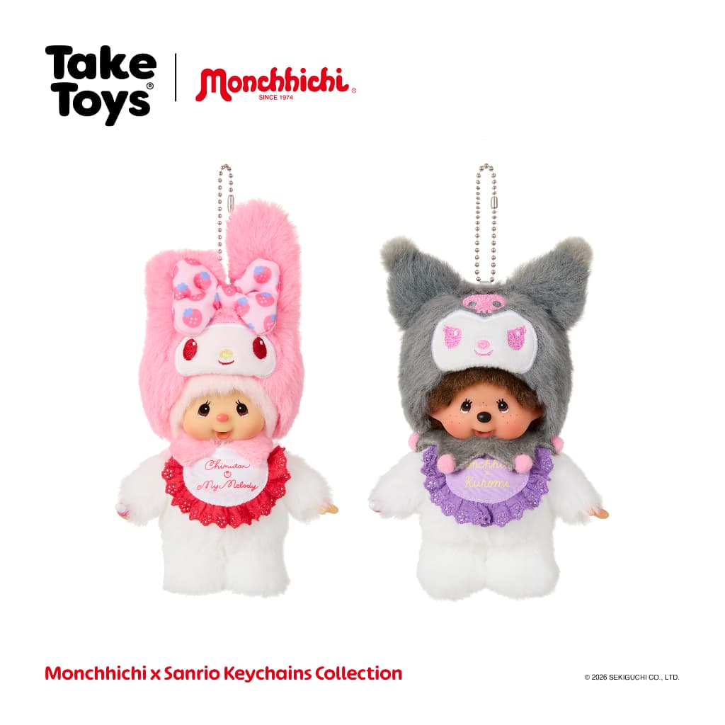 Monchhichi x Sanrio Keychains Collection - คอลเลกชันพวงกุญแจ มอนชิชิ x ซานริโอ