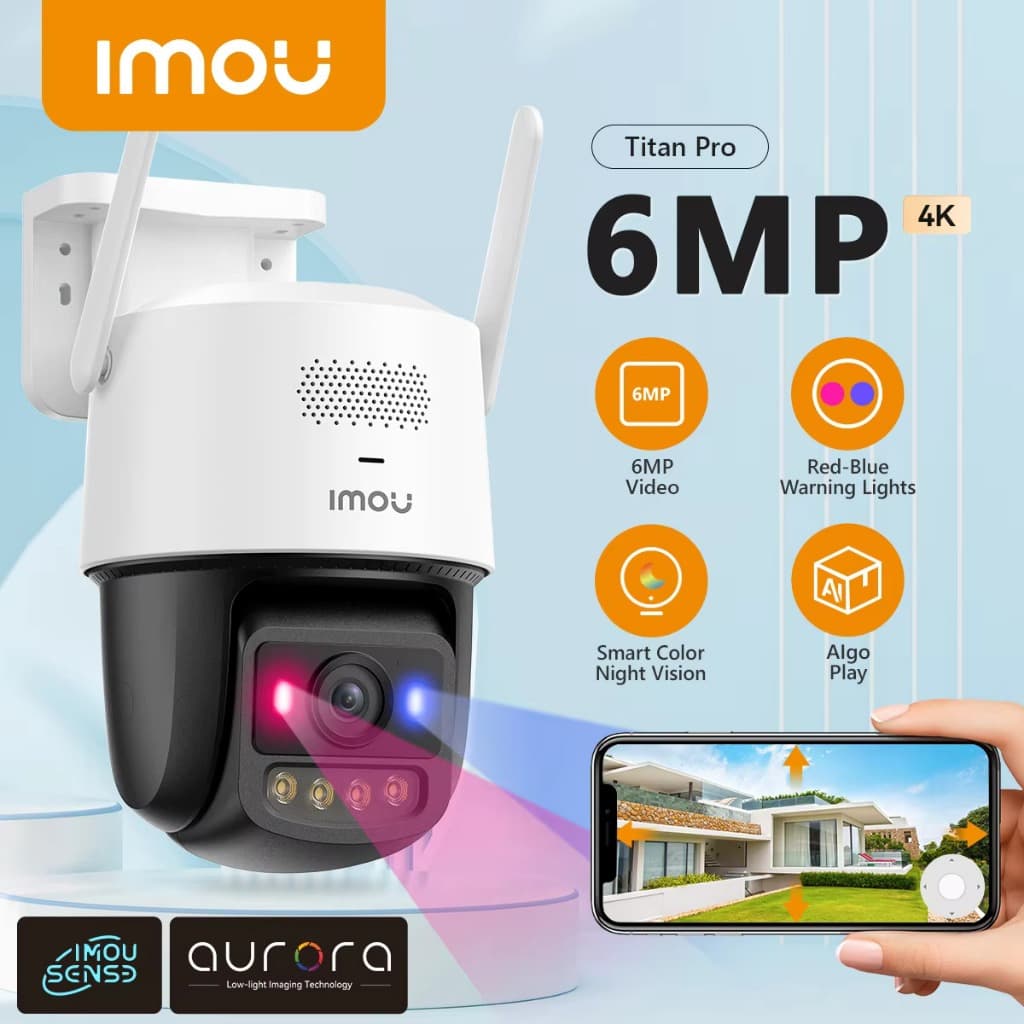 ️กล้องวงจรปิดไร้สาย ️ Dahua IMOU Titan Pro 6MP 3K+ Outdoor Wi-Fi Camera Aurora Colour Night
