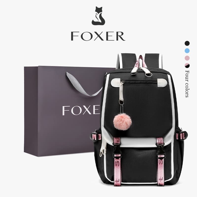 FOXER 16L กระเป๋านักเรียนความจุขนาดใหญ่ กระเป๋าเป้กันน้ําและทนทาน กระเป๋าเป้สะพายหลังเดินป่า