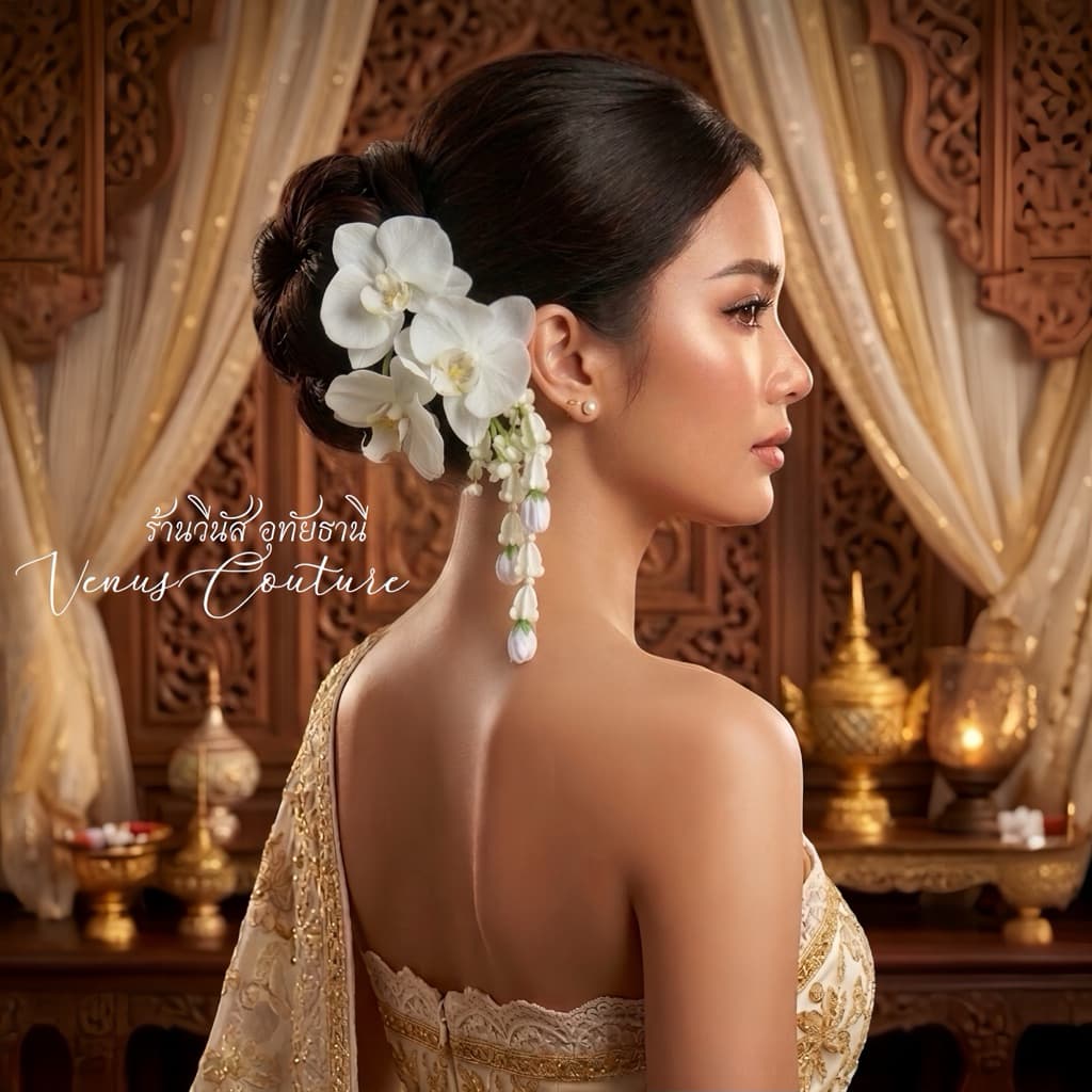 ส่งทันที กิ้บดอกไม้ ช่อกล้วยไม้ฟาแลน อุบะสามชาย ดอกฟาแลน กิ้บดอกกล้วยไม้ ดอกไม้ติดผมนางรํา เครื่องประดับชุดไทย