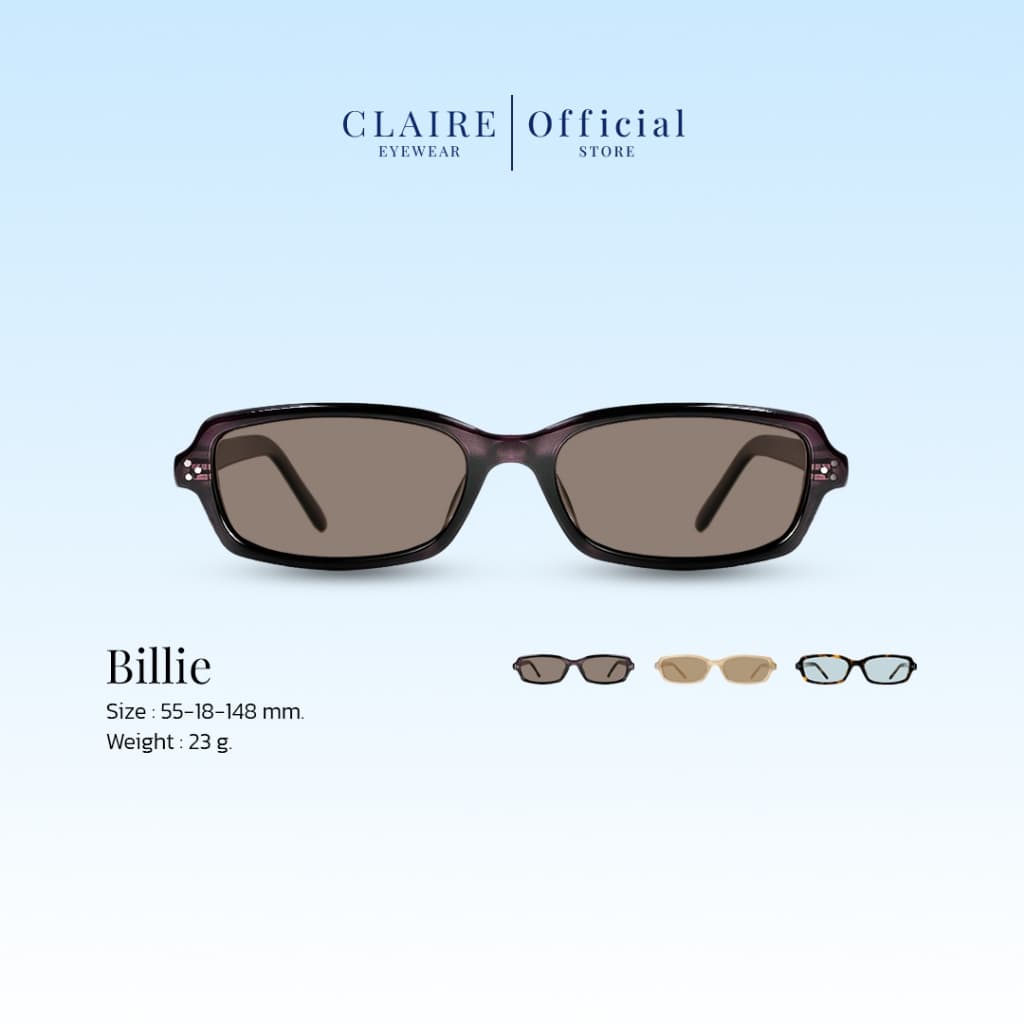 CLAIRE : (BL) แว่นกันแดด รุ่น "Billie" แว่นกันแดดเลนส์แท้ กันแดดUV400 | Sunglasses