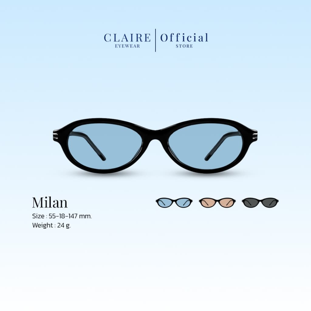CLAIRE : (ML) แว่นกันแดด รุ่น " Milan " แว่นกันแดดเลนส์แท้ กันแดดUV400 | Sunglasses