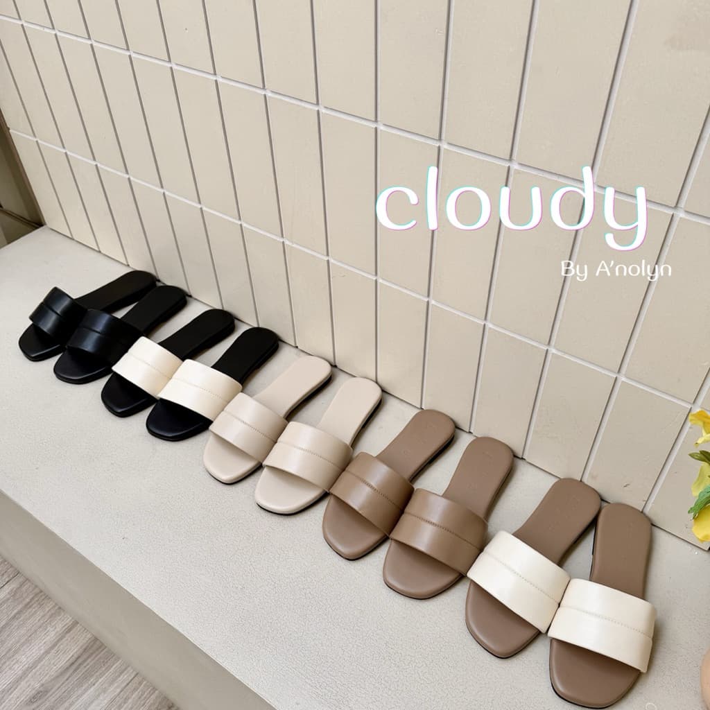 A’nolyn รุ่น CLOUDY รองเท้าแตะสวมหนังหนานุ่มฟู ใส่สบายเท้า ดีไซน์เรียบง่าย เหมาะสําหรับทุกโอกาส