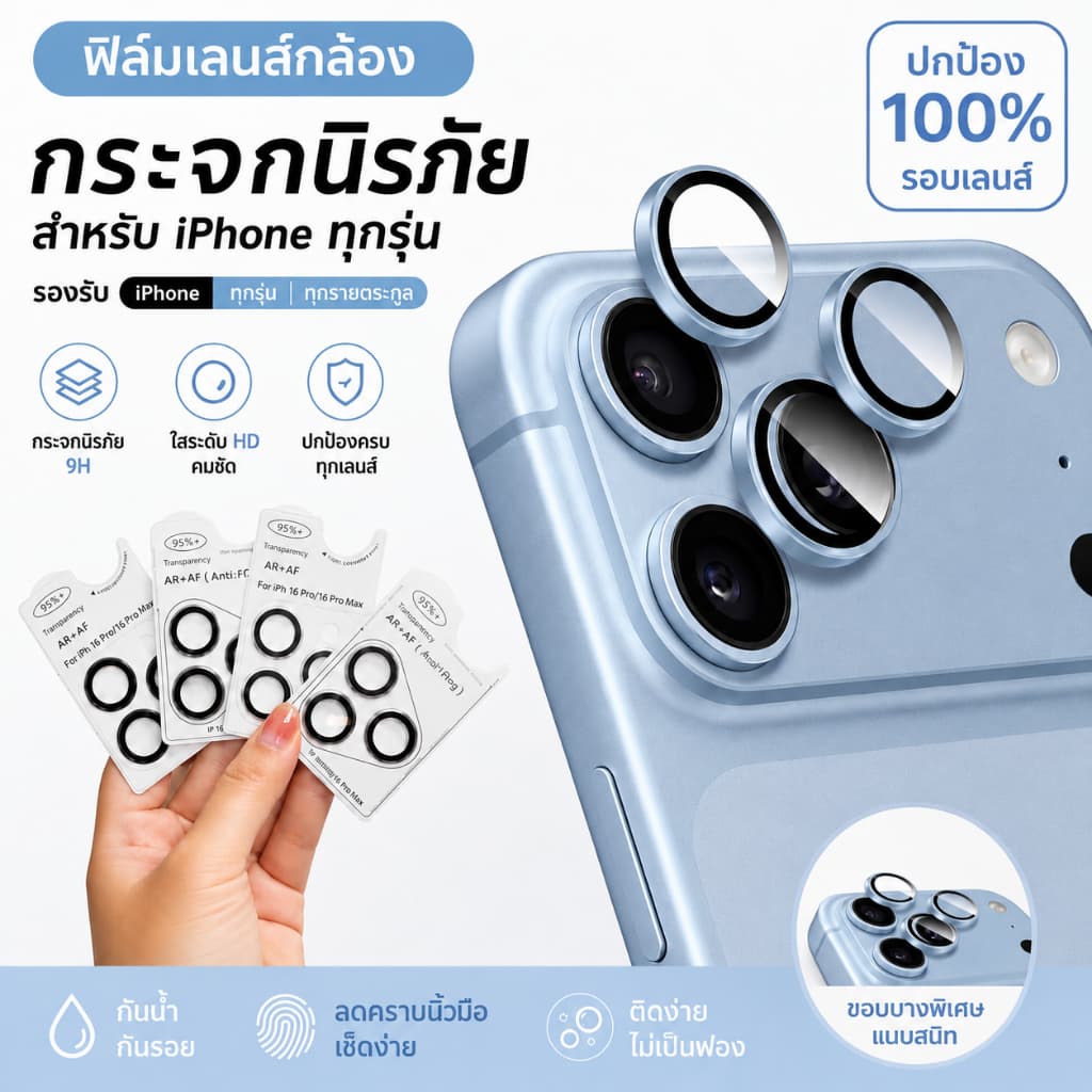 AF+ARฟิล์มเลนส์กล้องสําหรับ iP14/14plus/15/15plus/16/16plus/16pro/16promax/17/17air/17pro/17pro/18pro/18promax