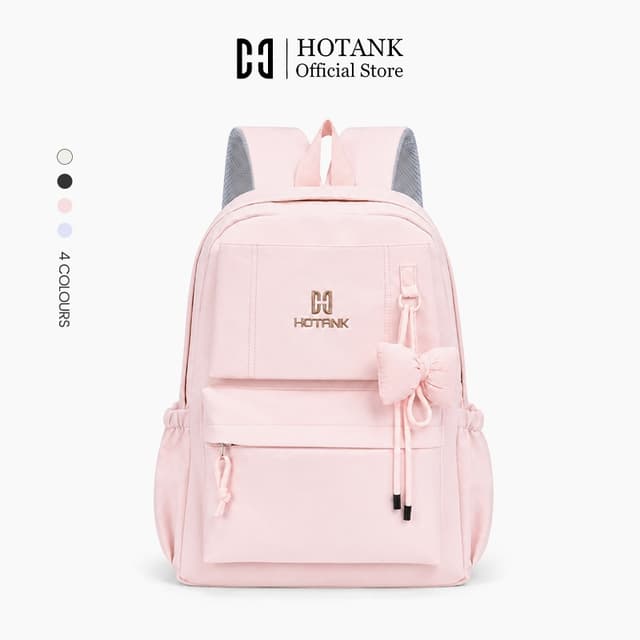 HOTANK กระเป๋าเป้านักเรียนหญิง ผ้าไนลอนทนทาน หลายช่องในตัว ดีไซน์น่ารัก เหมาะกับสาววัยรุ่นทุกวัน