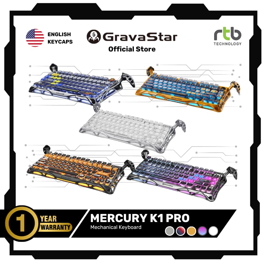 GravaStar Mercury K1 Pro 75% คีย์บอร์ดเกมมิ่งไร้สาย Wireless Mechanical Gaming Keyboard รูปที่ 1