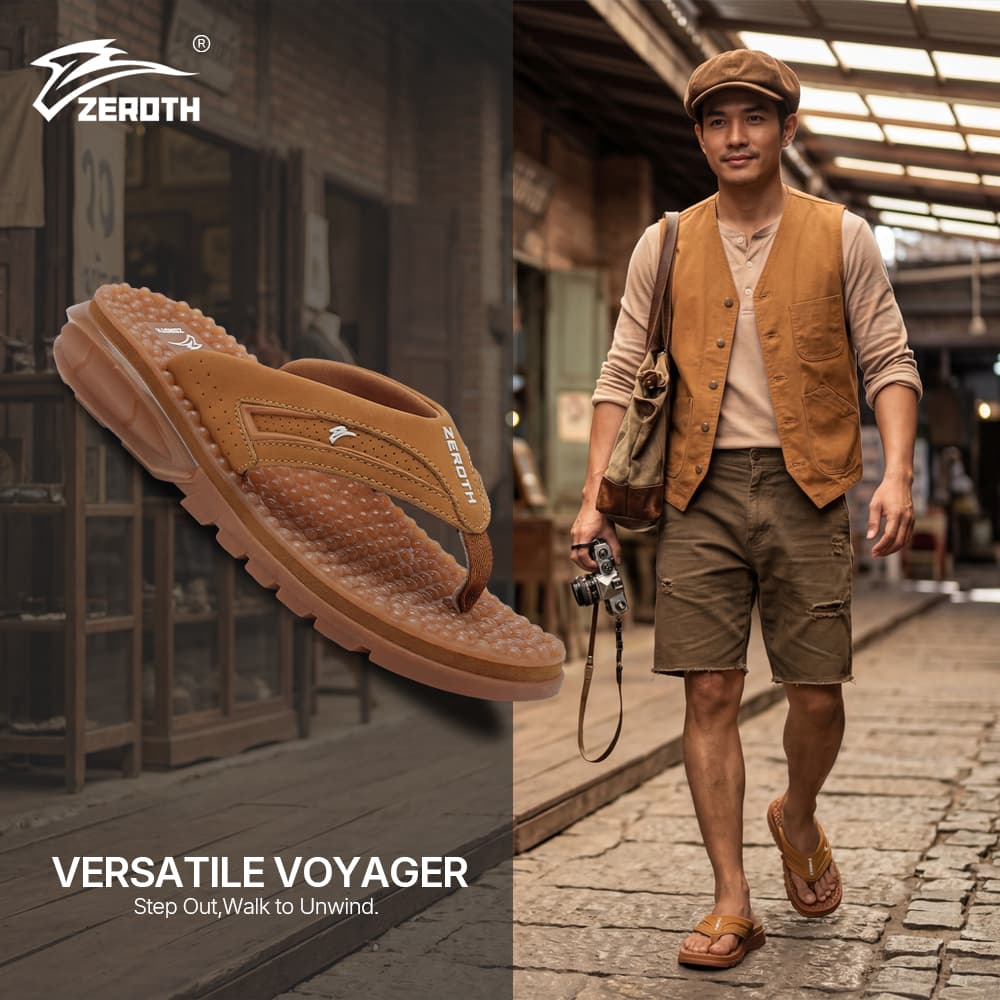 ZEROTH VERSATILE VOYAGER ZT1 รองเท้าแตะผู้ชาย นวดเท้า รองรับอุ้งเท้า กันลื่น ใส่ทํางาน ดีไซน์แฟชั่น ใส่สบาย…