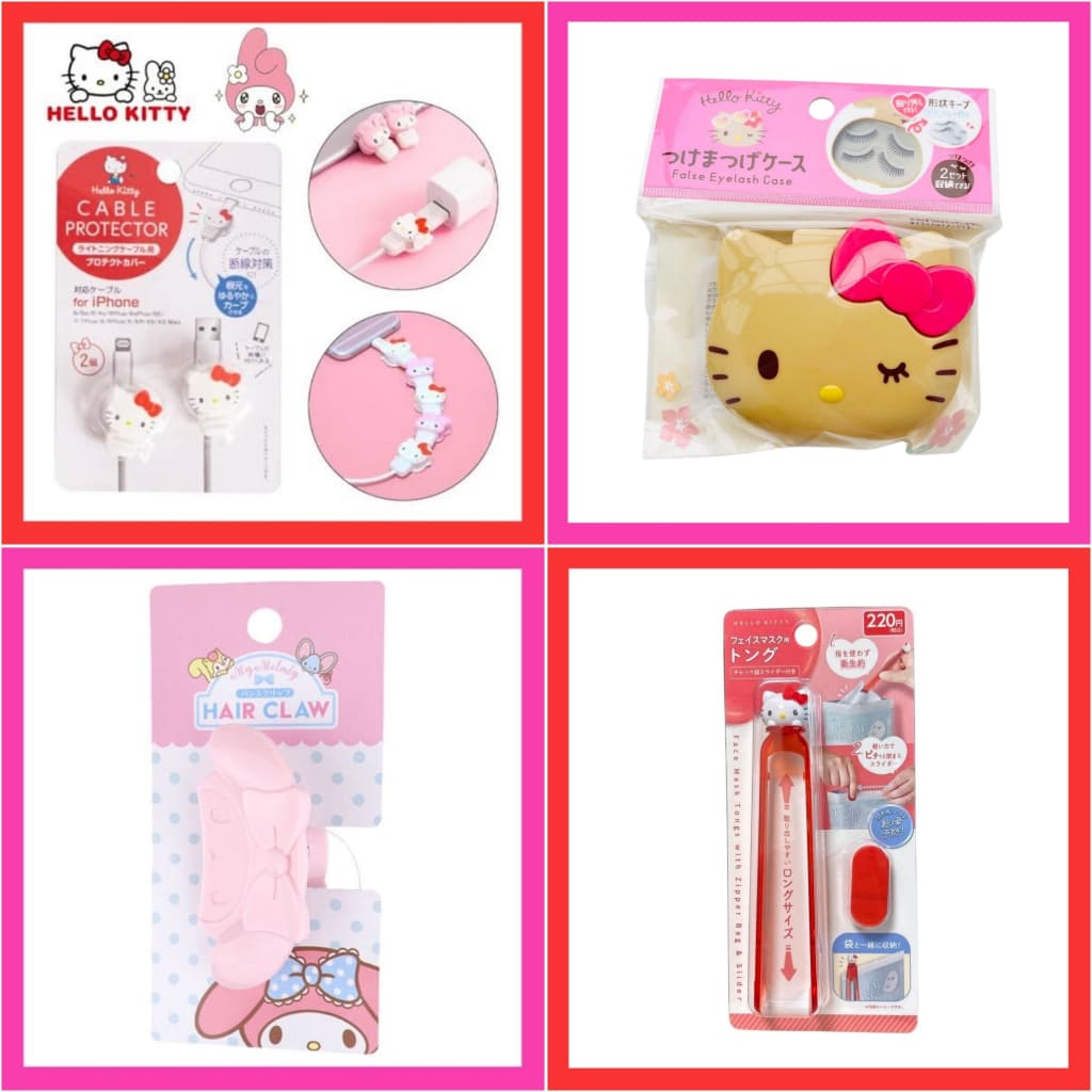 ❤️ แท้ 100% ถนอมสายชาร์จ Sanrio 💖 กิ๊บ กระเป๋า แก้ว ปากกา ขนตาปลอม ยางมัดผม หวี กระดาษซับมัน กล่อง ซองซิป…
