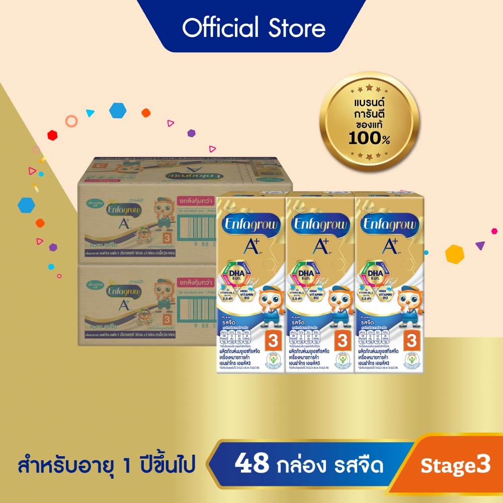 นมกล่อง เอนฟาโกร ยูเอชที สูตร3 ชนิดจืด (24 กล่อง) x2 ลัง Enfagrow UHT Stage3 Plain (24 boxes) x2 cases รูปที่ 1