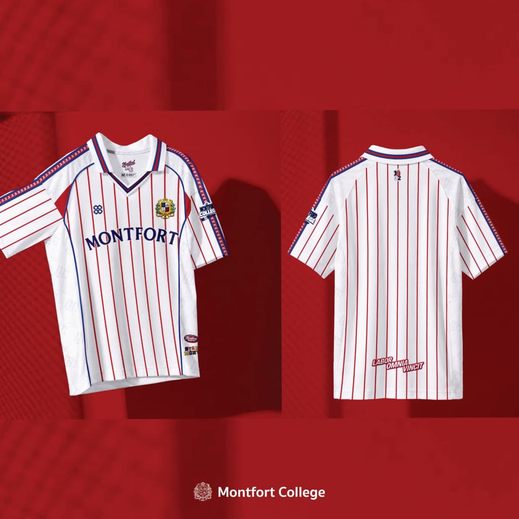 เสื้อแข่งฟุตบอล 7 สี 2026 โรงเรียนมงฟอร์ตวิทยาลัย (แบบที่ 1 สีขาว)