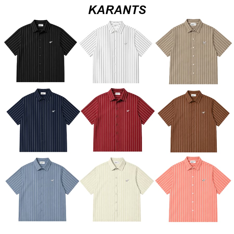 Karants เสื้อเชิ้ตผ้าซาติน Cropped Boxy ตกแต่งด้วยขอบโลหะเรียบ สําหรับผู้ชายและผู้หญิง Unisex - KR262