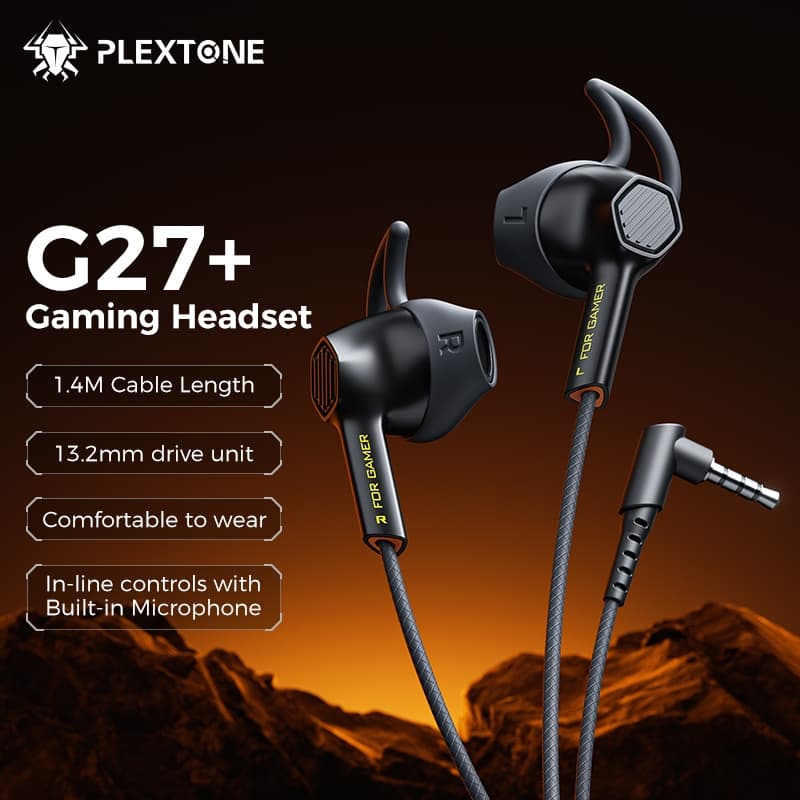 หูฟังเกมมิ้งแบบมีสาย PLEXTONE G27 หูฟังสําหรับเล่นเกมใหม่ล่าสุด 2025, ขนาดลําโพงใหญ่ 13.2 มม.,…