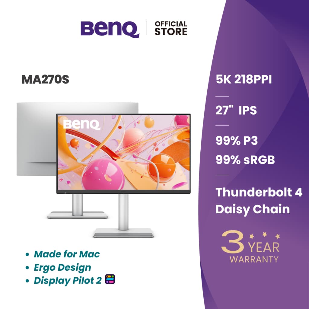 BenQ MA270S 27นิ้ว 5K 99% DCI-P3 Monitor for Macbook (จอภาพสําหรับ Mac)