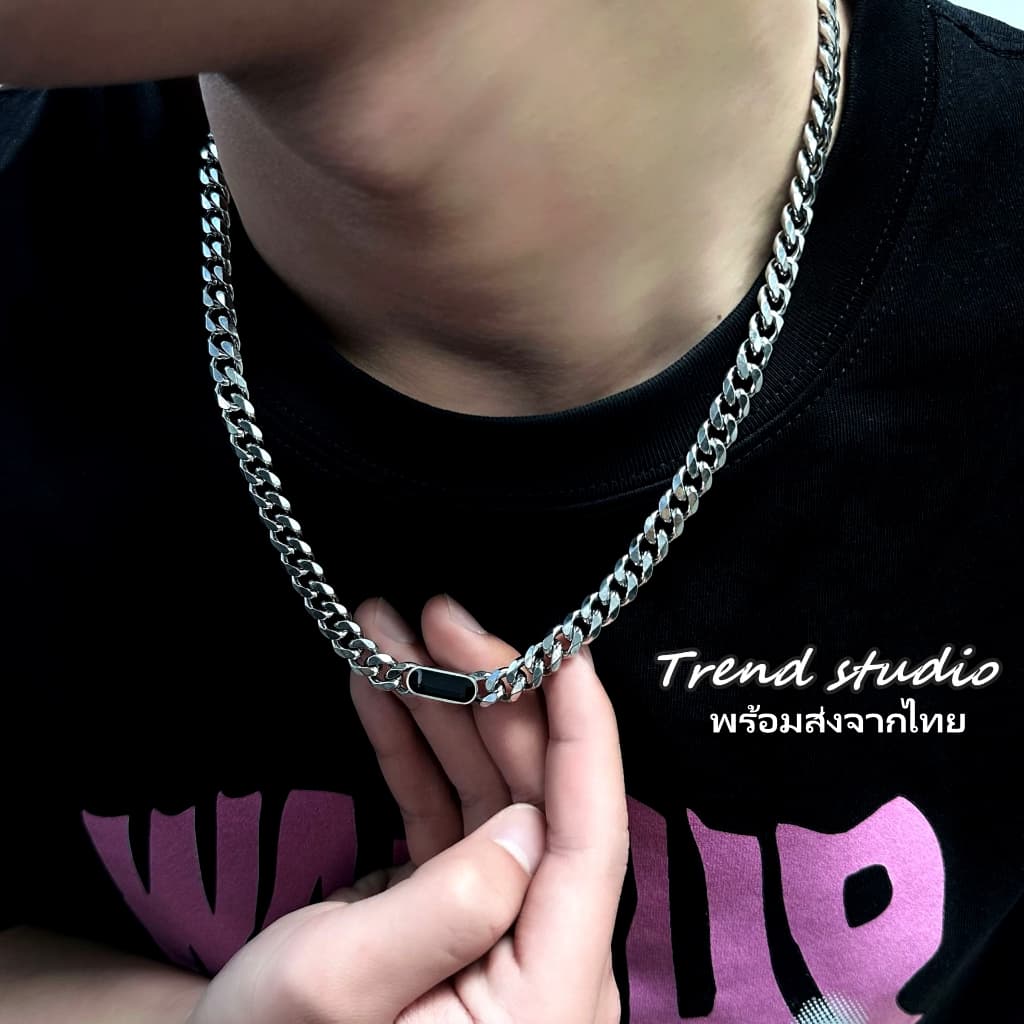 สร้อยคอเหล็กไทเทเนียมแฟชั่น สไตล์เกาหลี ไม่ลอกหรือเปลี่ยนเป็นสีดํา เหมาะสําหรับทุกคนที่จะสวมใส่…