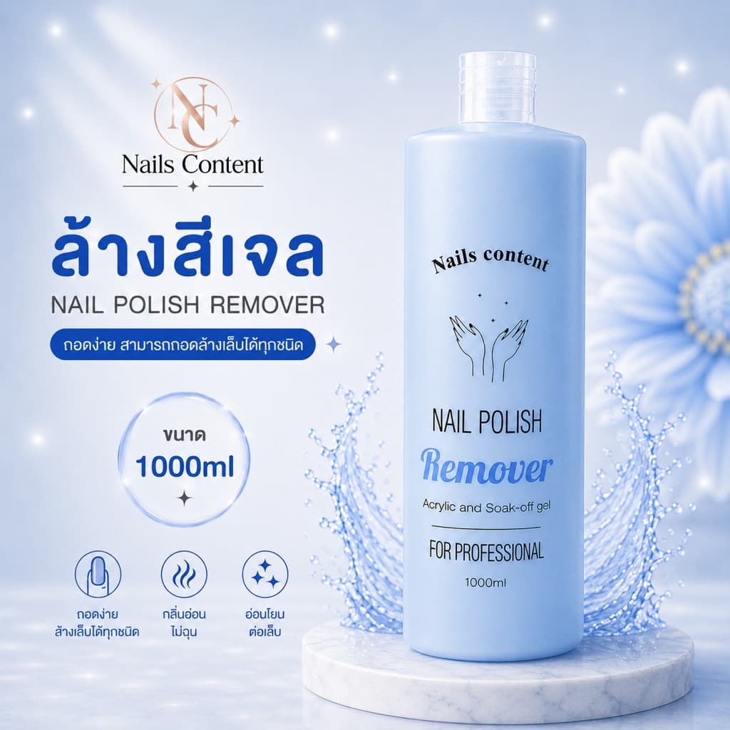 ☀️น้ํายาล้างสีเจล(แพ็คเก็จใหม่)เกรด Premium น้ํายาถอดเล็บเจล น้ํายาล้างสีเจลที่ดีต้องไม่ทิ้งคราบขาว…