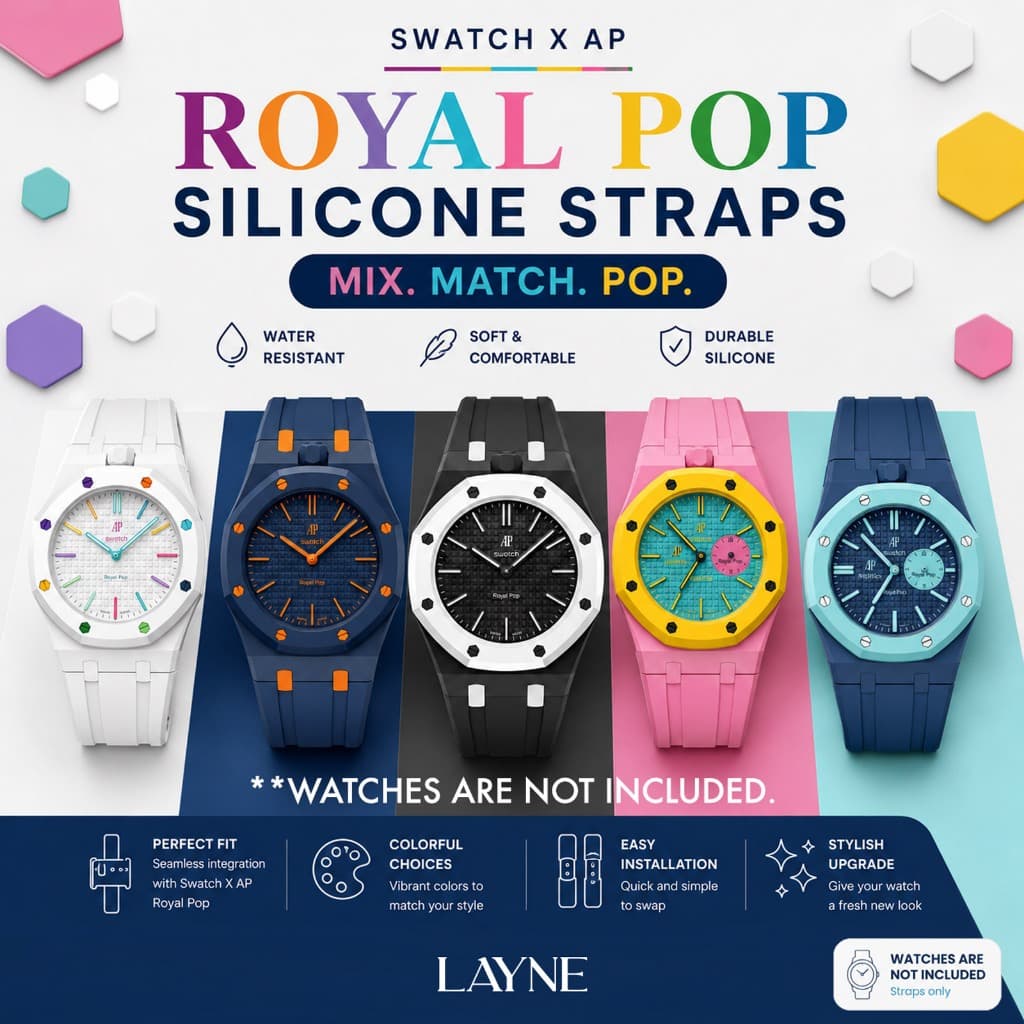 สายนาฬิกา Silicone สําหรับ Swatch x AP Royal Pop | Premium Soft Strap เปลี่ยนสายซิลิโคนได้ พร้อมส่งจากไทย
