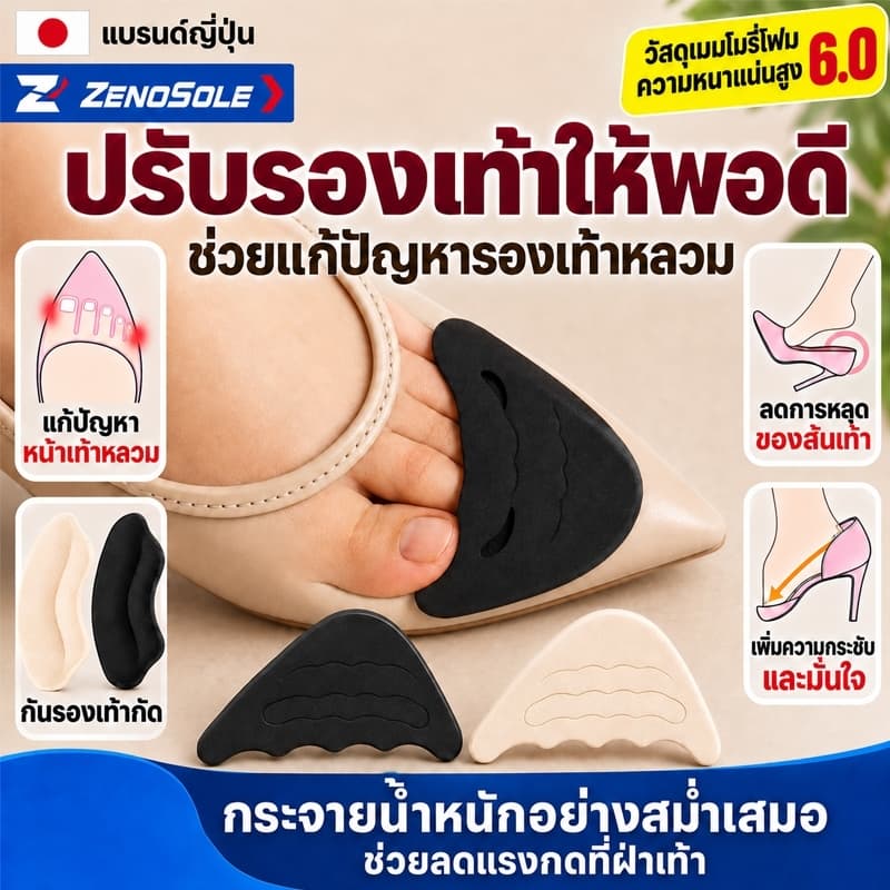 ฟองน้ําเสริมปลายเท้า แก้รองเท้าหลวม ปรับความหนาได้ แผ่นเสริมถอดได้ สําหรับรองเท้าหนังผู้ชายโดยเฉพาะ
