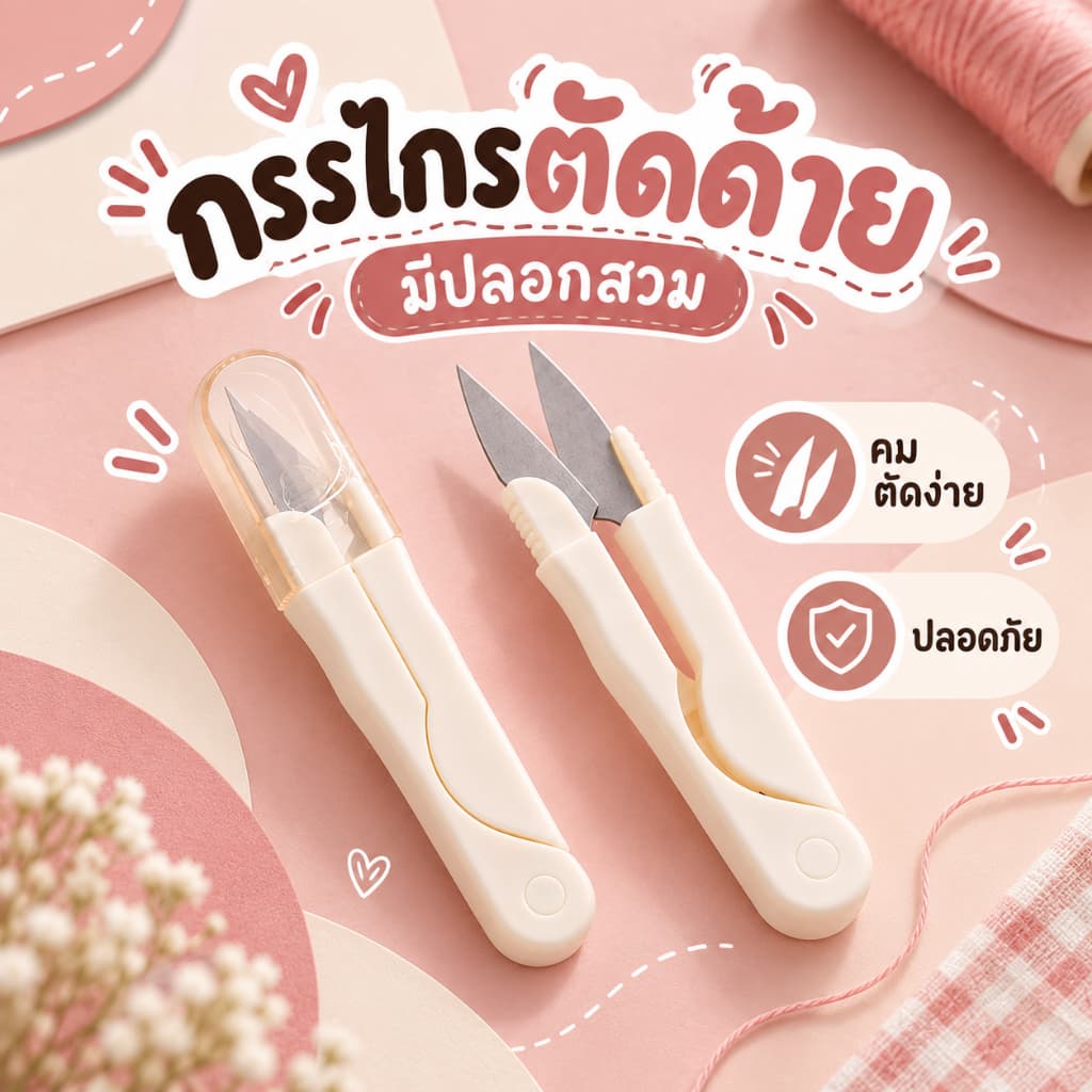 กรรไกรตัดเศษด้ายสเเตนเลสแท้ คมกริบด้วยวัสดุสแตนเลสคุณภาพ
