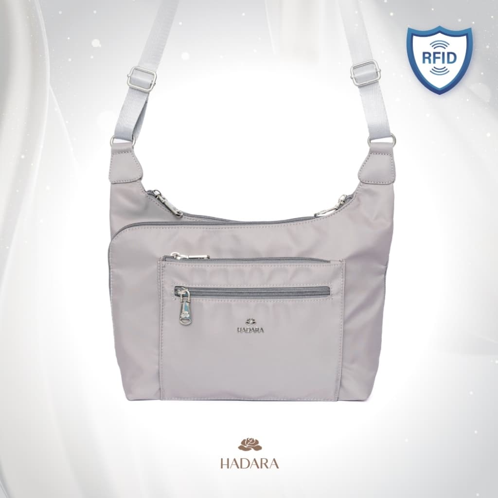 Hadara Moment Series No.64 กระเป๋าครอสบอดี้ RFID ป้องกันสแกนบัตร ทรงสลิม 20 ช่อง