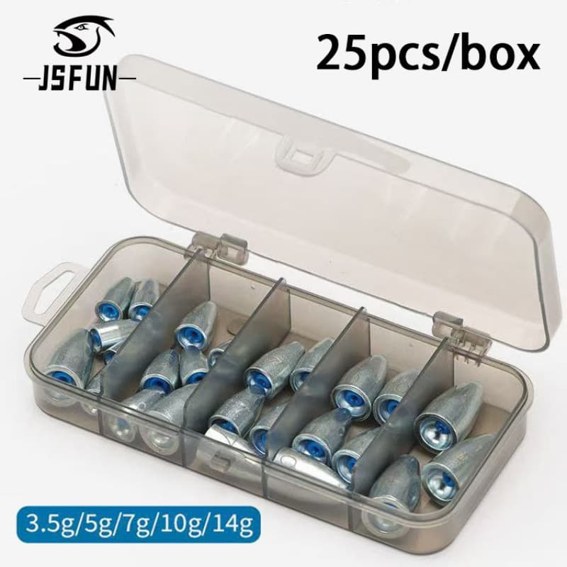 ชุดอุปกรณ์เสริมตกปลา 1 ซองบรรจุ 25pcs ตะขอหมุน ตะกั่วจม 3.5g-14g ตะกั่วตกปลา