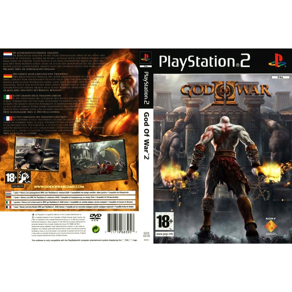 แผ่นเกมส์ PS2 God of War 2 สกรีนแผ่น คุณภาพ ส่งไว (DVD)