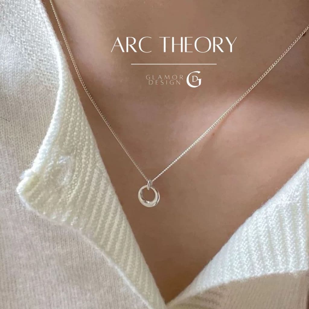 GLAMOR สร้อยคอเงิน Arc Theory สร้อยคอเงินแท้925 สร้อยคอจี้วงกลมเรขาคณิต สร้อยคอแฟชั่น สร้อยคอผู้หญิง รูปที่ 1