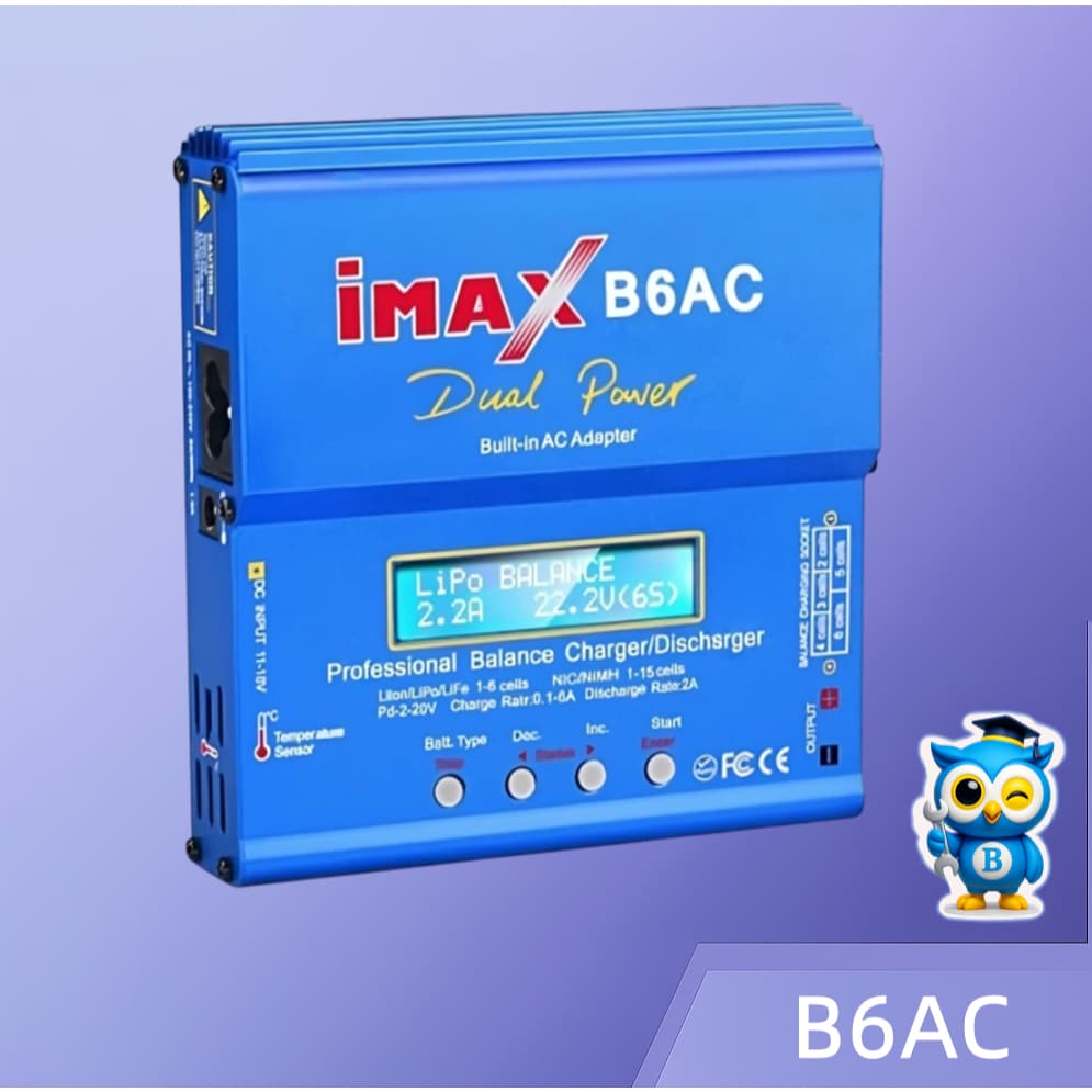 Imax B6ac เครื่องชาร์จ แบตเตอรี่ T Plug + หัวแปลงXt60 เนกประสงค์ balance charger มีปลั๊กหลายแบบ LiPo Li-ion…