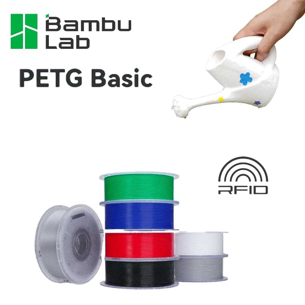 Bambu Lab With Spool PETG Basic Filament วัสดุการพิมพ์ 3 มิติ มันวาวสูง สีสัน กันน้ํา RFID