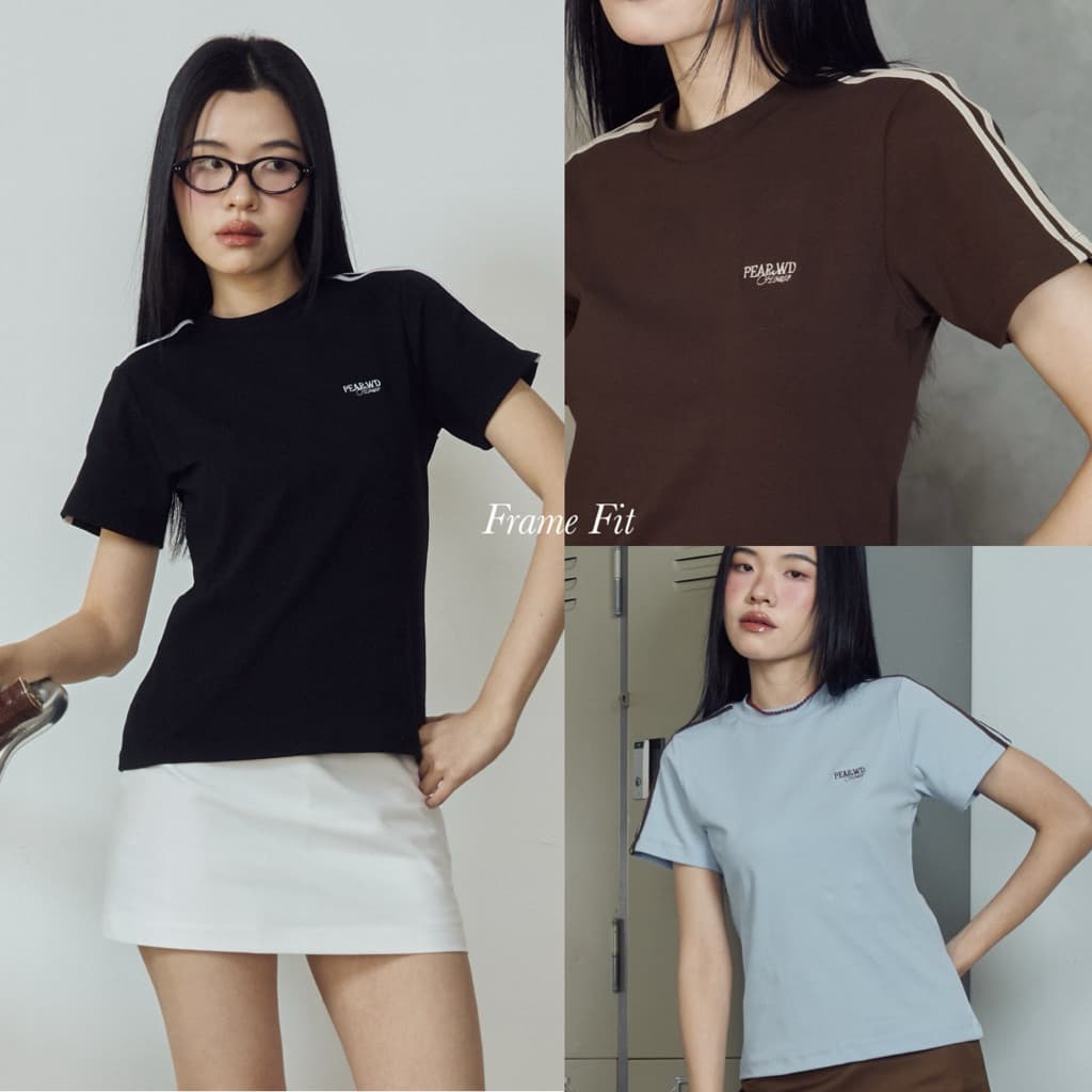 Frame Fitt เสื้อยืดคอกลม แถบข้าง PEAR.WD