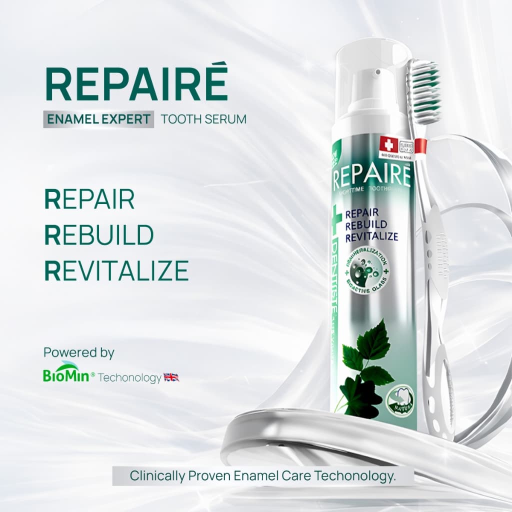 Dentiste' Repaire เซรั่มฟัน 2in1 70g เพิ่มเนื้อผิวฟัน ป้องกันฟันผุ เสริมเคลือบฟัน ฟรี Brush x2