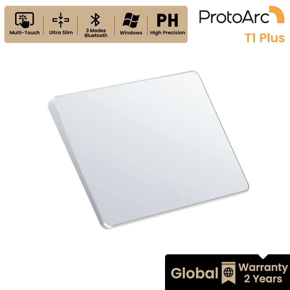 ProtoArc T1 Plus แทร็กแพดไร้สาย Multi-Touch ขนาดใหญ่ บลูทูธ 3 อุปกรณ์ ความแม่นยําสูง รับประกัน 2 ปี