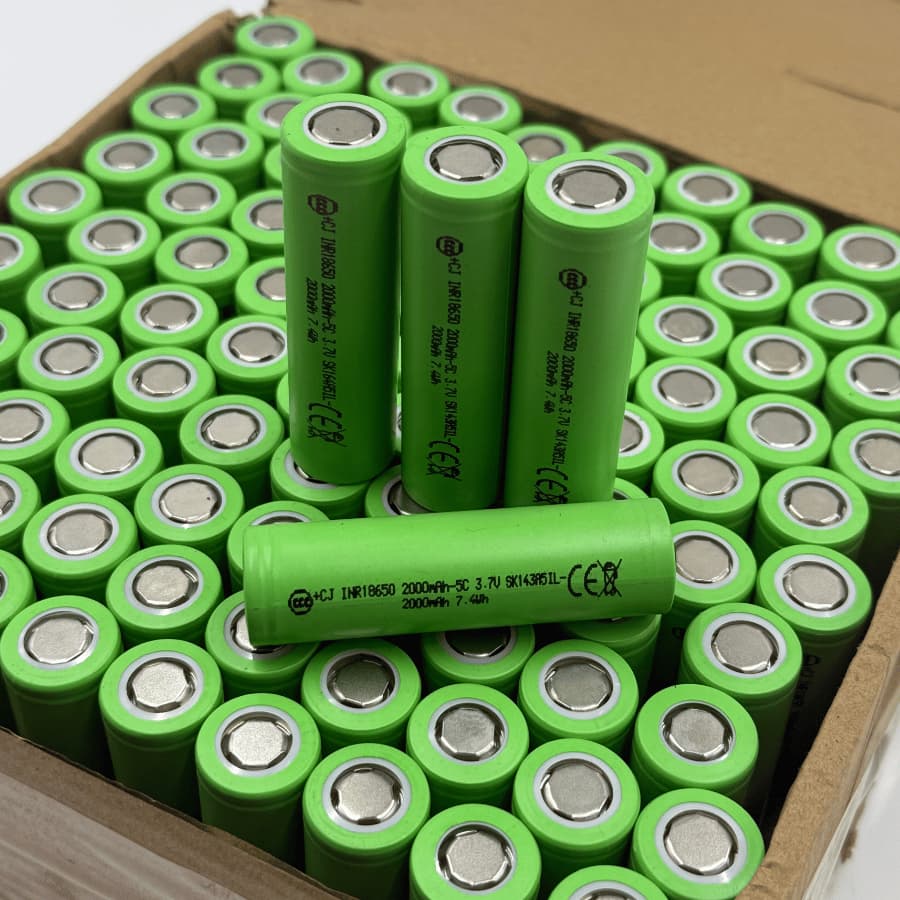 ถ่านชาร์จ 18650 CJ 2000mAh 5C li-ion 3.7V หัวแบน แบตเตอรี่อเนกประสงค์ สินค้าพร้อมส่ง ความจุจริง