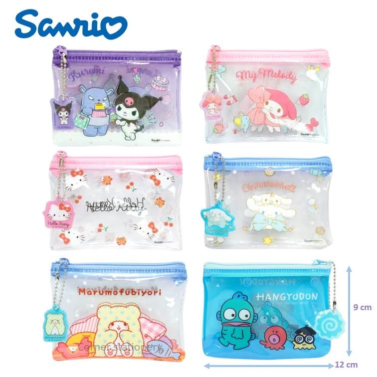 กระเป๋าใบเล็ก ลาย Sanrio ลิขสิทธิ์แท้ รุ่น 008 ขนาด 9x12 ซม.เนื้อพลาสติก PVC ใสอย่างดี ใส่เหรียญ รูปที่ 1