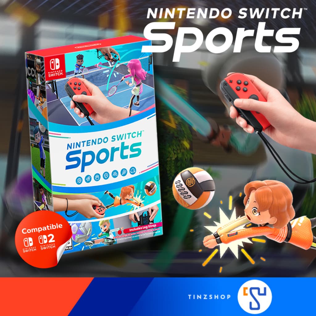 Nintendo Switch Game Sports เกมนินเทนโด้ สวิทซ์ สปอร์ต เกมกีฬา แถมสายรัดขา ในกล่อง เกมขายดี