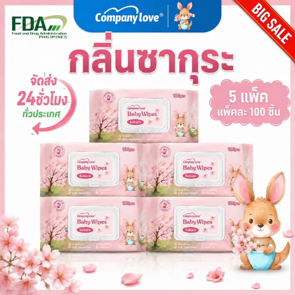 ทิชชู่เปียกเด็ก Company Love Baby Wipes ห่อใหญ่ 500แผ่น สูตรอ่อนโยน เหมาะเด็กแรกเกิด เด็กผู้ชาย เด็กหญิง…
