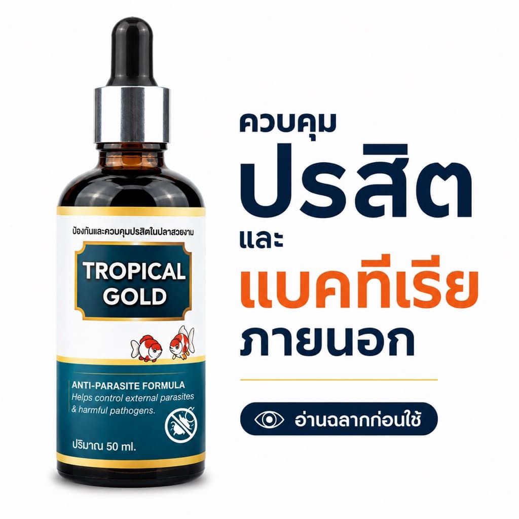 Tropical gold - Anti parasite ดูแลสุขภาพปลา กักปลาใหม่ ลดความเสี่ยงจากสิ่งไม่พึงประสงค์
