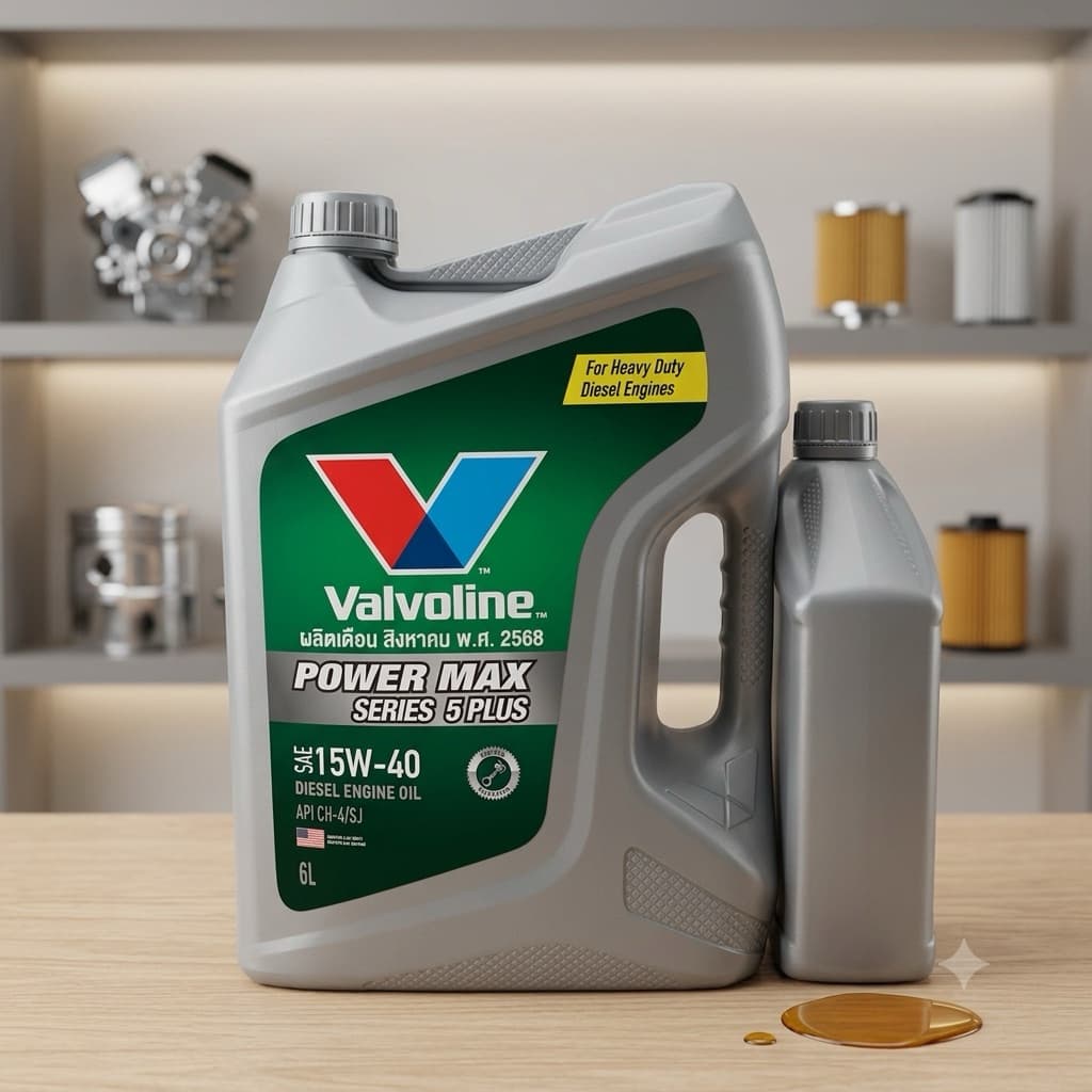 Valvoline วาโวลีน POWER MAX SERIES 5 PLUS (พาวเวอร์ แม็กซ์ ซีรีส์ 5 พลัส) SAE15W-40 ขนาด 6+1L…