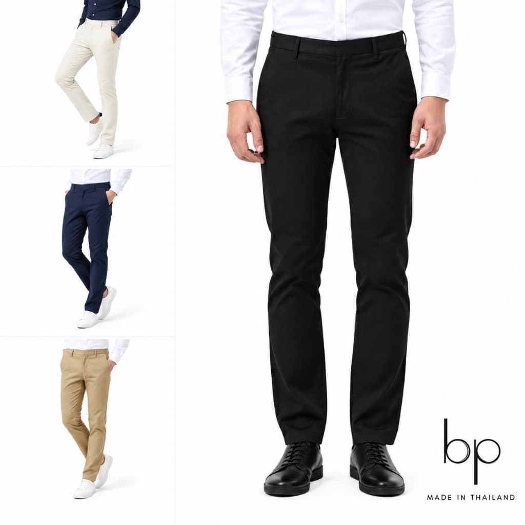 👖กางเกงสแล็ค กระบอกเล็กผ้า COTTON ยืด เอว 28-52" รับประกันใส่สบายไม่อึดอัด