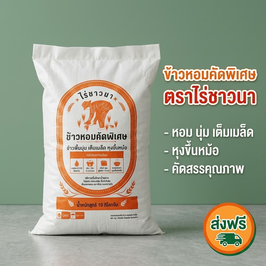 ขายดี [10 kg ] ข้าวหอมคัดพิเศษเชียงราย ตราไร่ชาวนา นุ่ม อร่อย หุงขึ้นหม้อ อร่อยคุ้มราคา