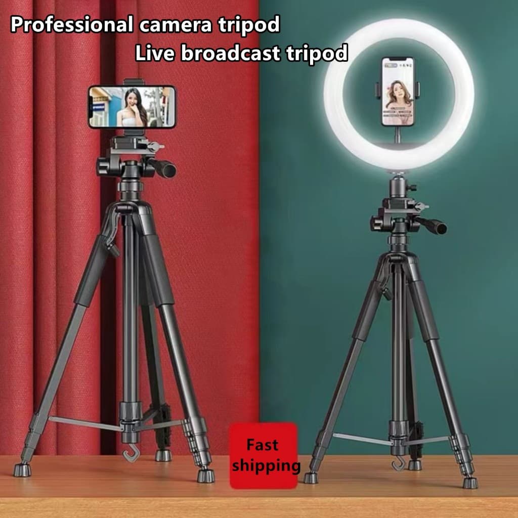 140cm/170cm Tripod ชุดไฟไลฟ์สด 26cm LED Ring Light พร้อมขาตั้ง3 สี ความสว่าง 10 ระดับ มีที่จับมือถือในตัว