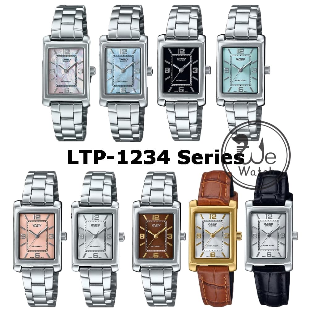 !!ประกัน1ปีและกล่อง CMG!! CASIO รุ่น LTP-1234DD LTP-1234DS นาฬิกาผู้หญิง สี่เหลี่ยม LTP-1234 LTP1234