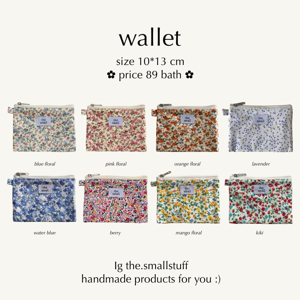 wallet | flowers pattern กระเป๋าตังค์แบบ 3 ช่อง by the.smallstuff