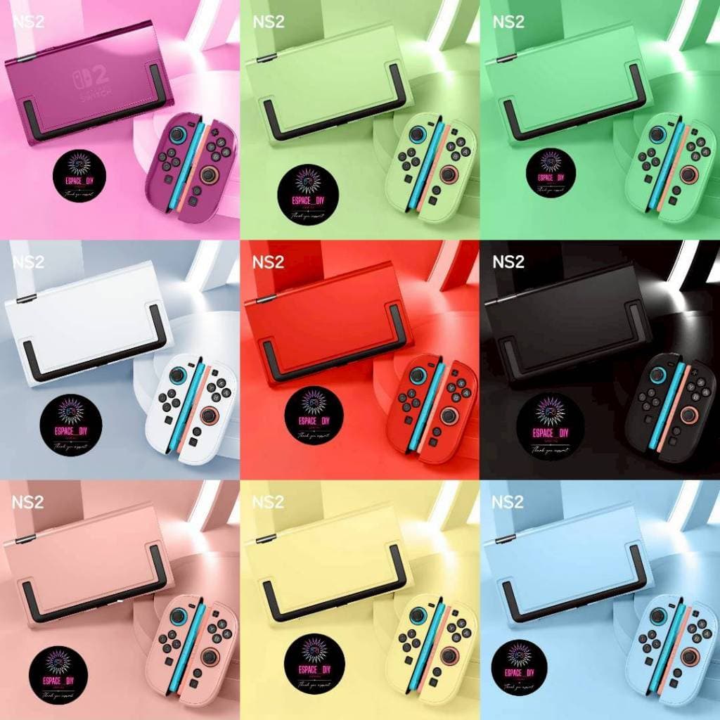 เคส Nintendo Switch 2 สีพาสเทล วัสดุพลาสติกPC พลาสติกไม่กัดตัวเครื่อง กางขาตั้งเครื่องได้ For Nintendo Switch2