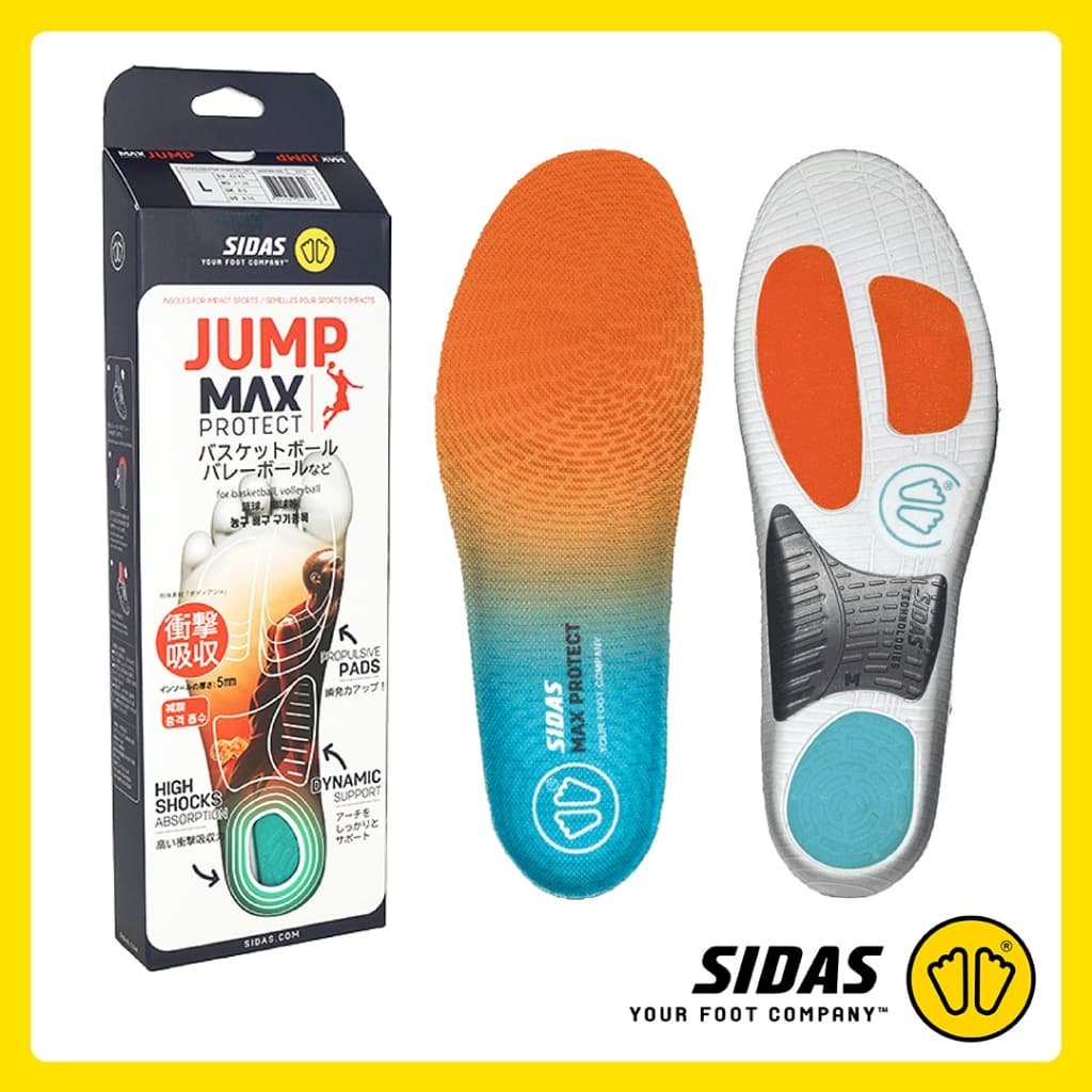 SIDAS MAX PROTECT JUMP (ACTIV') แผ่นพื้นรองเท้า Podiane®I+ ลดแรงกระแทก 90% สําหรับกีฬา High-Impact