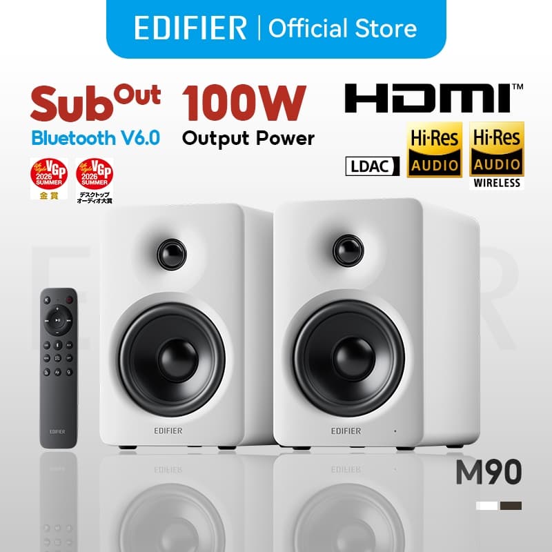 EDIFIER M90 ลําโพง Hi-Res Audio 100W RMS รองรับ LDAC Bluetooth 6.0 HDMI eARC