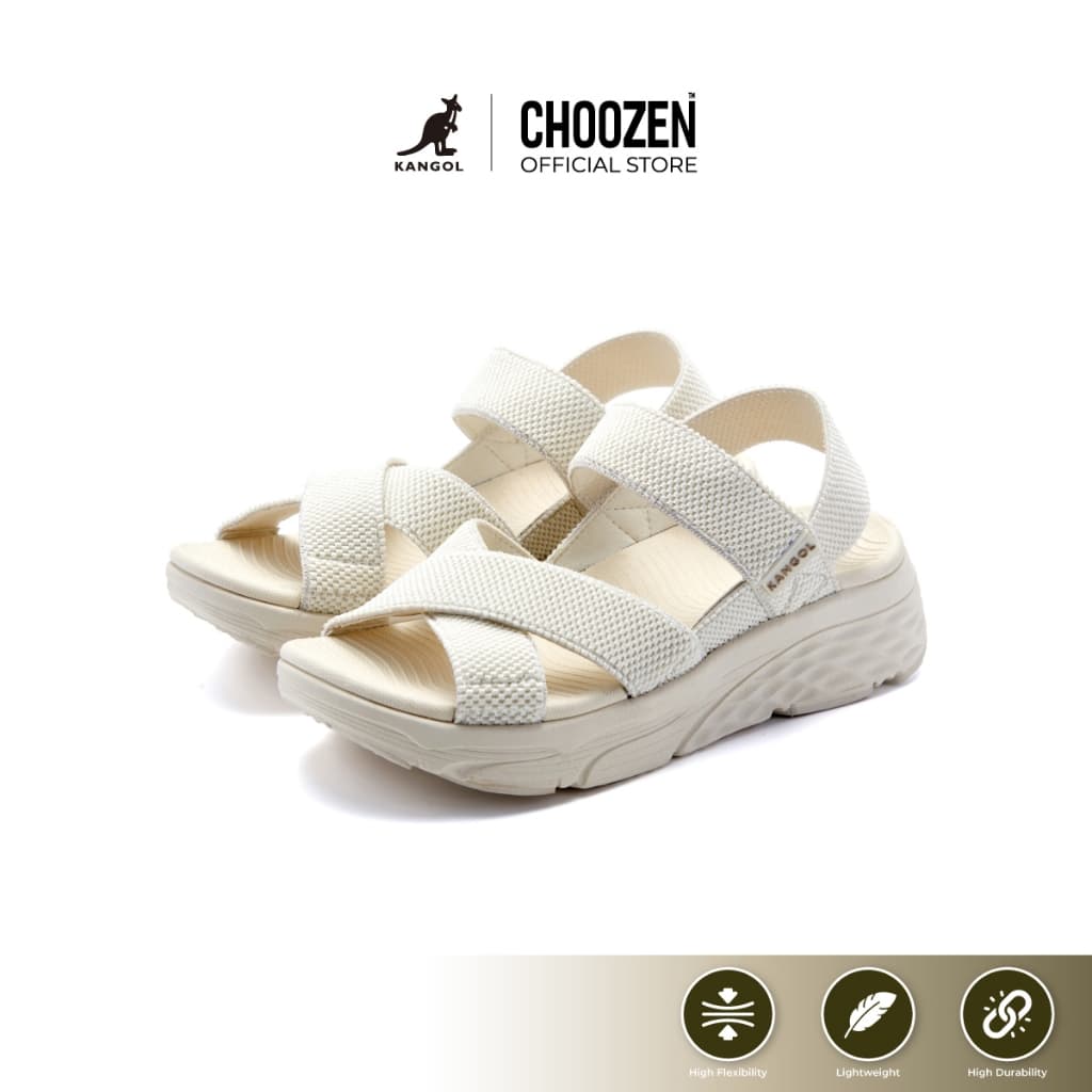 KANGOL Cross Strap Slippers รองเท้าแตะรัดส้นผู้หญิง EVA 100% ส้นหนา น้ําหนักเบา ใส่สบาย 62523636
