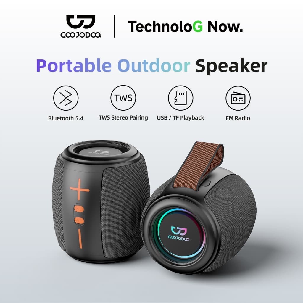 GOOJODOQ Ab4105 ลําโพง Bluetooth 5.4 ลําโพงพกพา สเตอริโอ Rgb เสียงเบส TWS FM