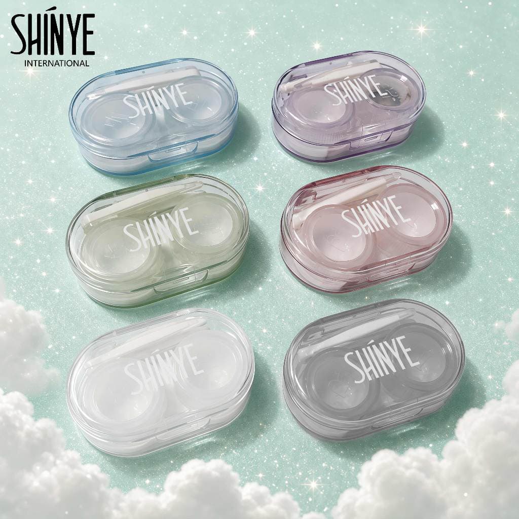 ตลับคอนแทคเลนส์ กล่องคอนแทคเลนส์ น่ารัก กล่องคอนแทค (คละลาย) สีชมพู + สีน้ําเงิน + สีม่วง + สีเขียว
