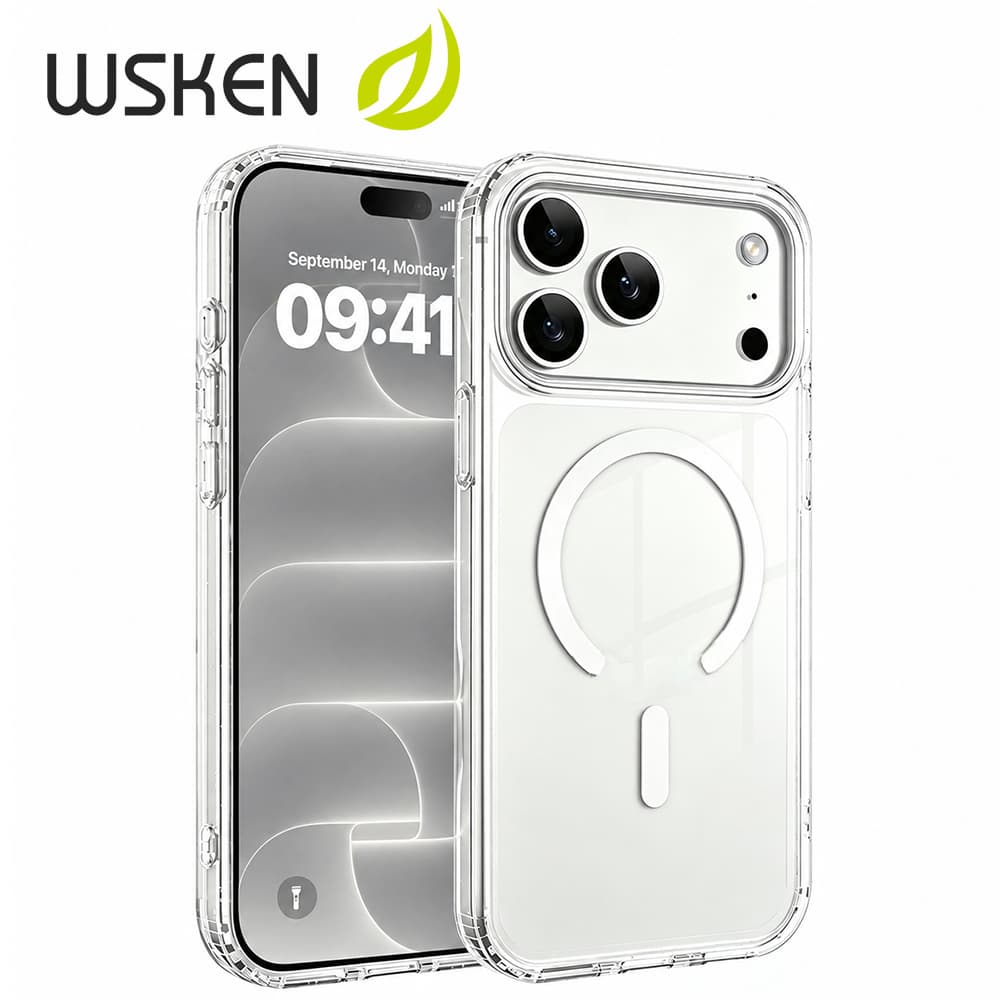 WSKEN Magnetic เคส for ไอโฟน 18ProMax 18Pro 17ProMax 16 Pro 15 Plus เคสใส กันตก กันรอย ลื่น กันรอยนิ้วมือ…